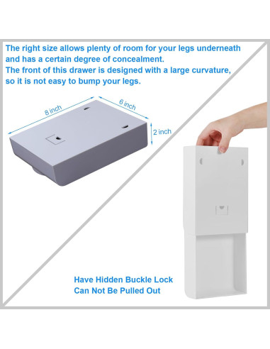 Cajones Organizador Bajo Escritorio LuluEasy 2 Pcs Gris