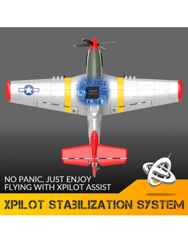 Avián RC Fancemot P51 Pro Listo para Volar Rojo