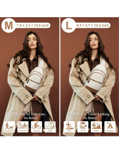 Bolso Cruzado Capolo Beige Mediano Impermeable Unisex 2