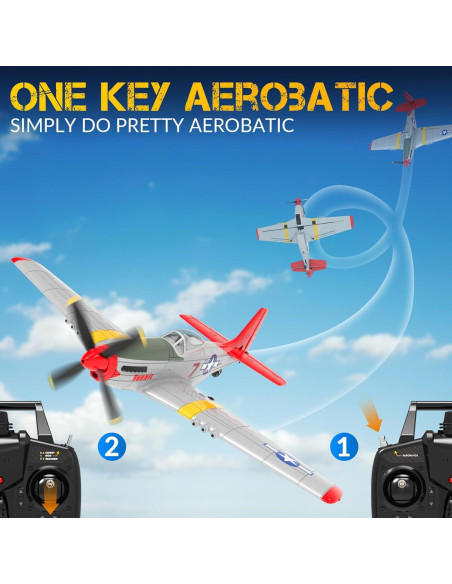 Avián RC Fancemot P51 Pro Listo para Volar Rojo