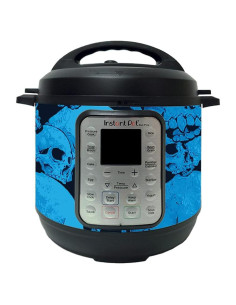 MightySkins Piel Vinilo para Instant Pot Duo 6-QT - Calaveras Azules
