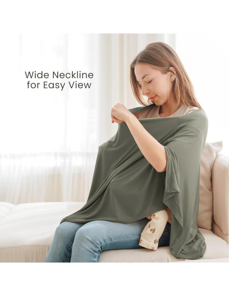 Cubierta de Lactancia Konssy Verde Militar Transpirable 360