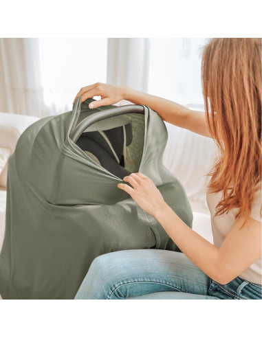 Cubierta de Lactancia Konssy Verde Militar Transpirable 360