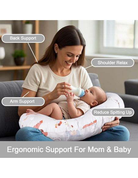 Almohada de Lactancia x-vesolje Gris Animal Ergonométrica