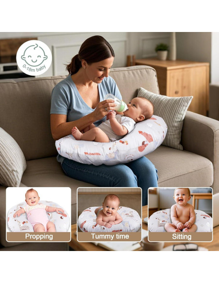 Almohada de Lactancia x-vesolje Gris Animal Ergonométrica
