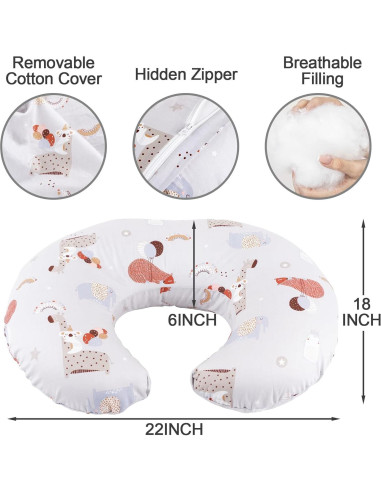 Almohada de Lactancia x-vesolje Gris Animal Ergonométrica