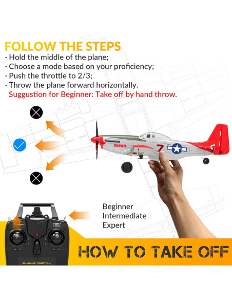 Avián RC Fancemot P51 Pro Listo para Volar Rojo