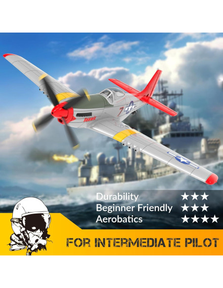 Avián RC Fancemot P51 Pro Listo para Volar Rojo