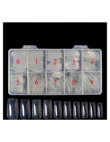 Puntas de Uñas Francesas Amofatia 500PCS Acrílicas Transparentes