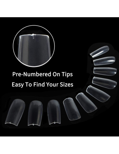 Puntas de Uñas Francesas Amofatia 500PCS Acrílicas Transparentes