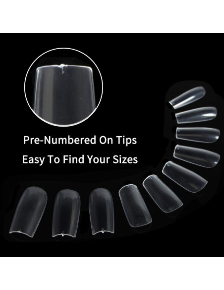 Puntas de Uñas Francesas Amofatia 500PCS Acrílicas Transparentes