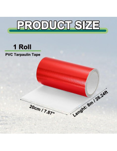 Cinta de Reparación de Toldos PATIKIL 8m x 20cm PVC Impermeable 2