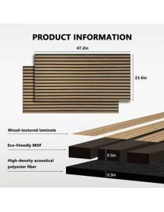 Paquete de 2 Paneles Acústicos de Madera NOOOZA 120x60 cm 2