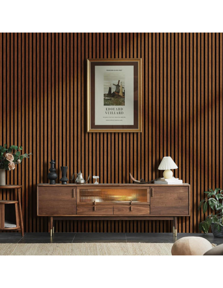 Paneles Acústicos 3D HPINUB Madera de Nogal 60x120cm 2 Pcs