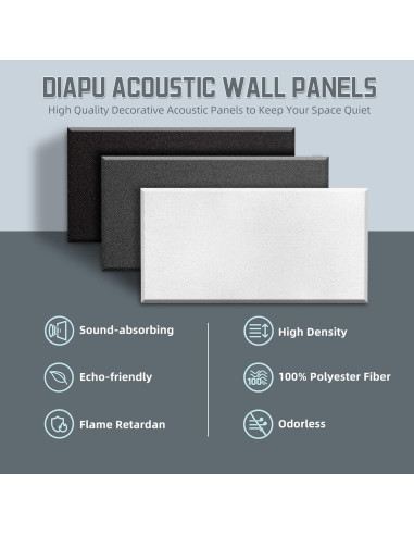 Paneles Acústicos Absorbentes Diapu 4 pcs 60x30 cm Gris