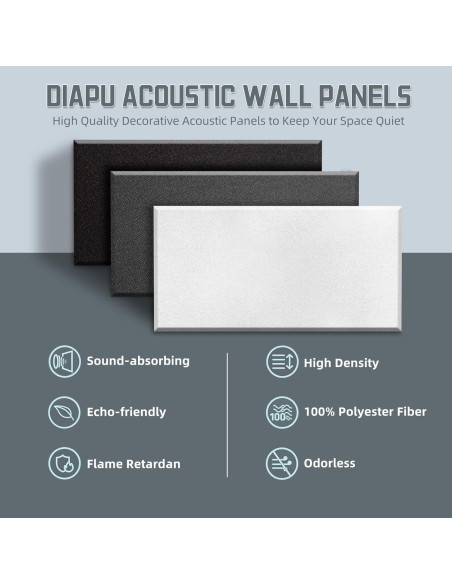 Paneles Acústicos Absorbentes Diapu 4 pcs 60x30 cm Gris