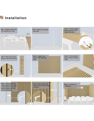 Paneles Acústicos 3D HPINUB Madera de Nogal 60x120cm 2 Pcs