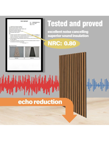 Paneles Acústicos 3D HPINUB Madera de Nogal 60x120cm 2 Pcs