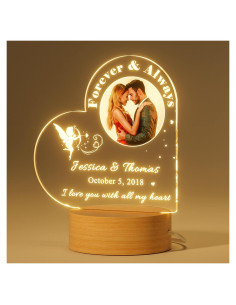 Luz Nocturna Corazón Personalizada Bemaystar 16x15cm