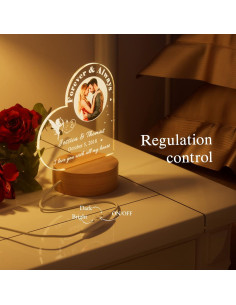 Luz Nocturna Corazón Personalizada Bemaystar 16x15cm 2