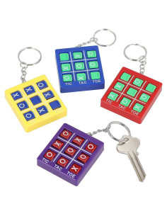 Juego de Llaveros Tic-Tac-Toe 12 Piezas Colores Brillantes 4.4cm