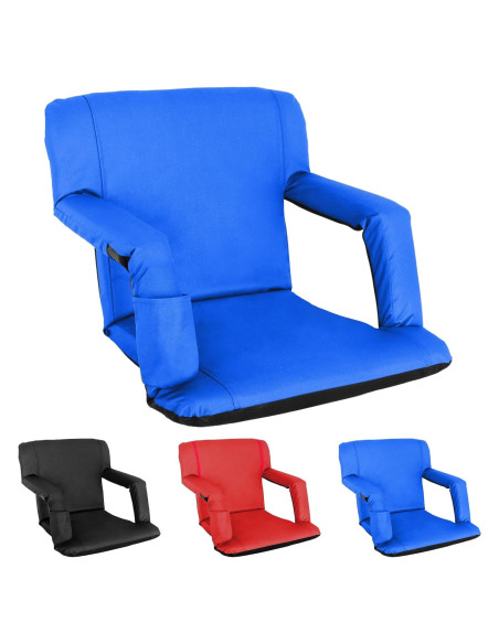 Asiento de Estadio Plegable ZENY Azul con Respaldo y Cojín