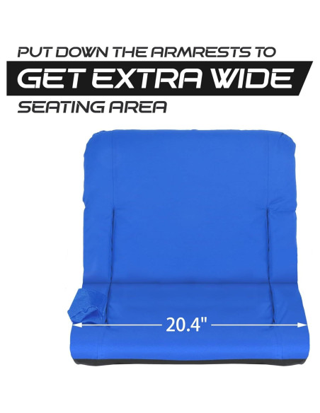 Asiento de Estadio Plegable ZENY Azul con Respaldo y Cojín