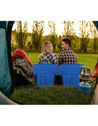 Asiento de Estadio Plegable ZENY Azul con Respaldo y Cojín