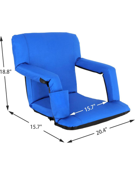 Asiento de Estadio Plegable ZENY Azul con Respaldo y Cojín