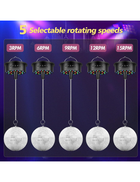 Motor de Bola de Disco IGRARK con Luz y Control Remoto 0-15 RPM