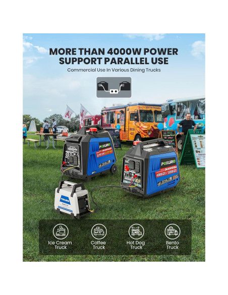 Generador Inversor POXURIO 4000W Gas Silencioso para Camping
