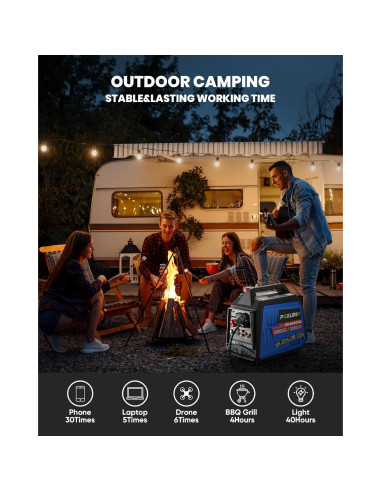 Generador Inversor POXURIO 4000W Gas Silencioso para Camping