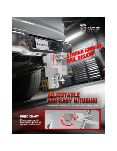 Enganche de Remolque Ajustable MZS de Aluminio 21,000 LBS