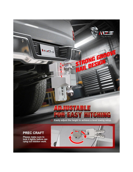 Enganche de Remolque Ajustable MZS de Aluminio 21,000 LBS