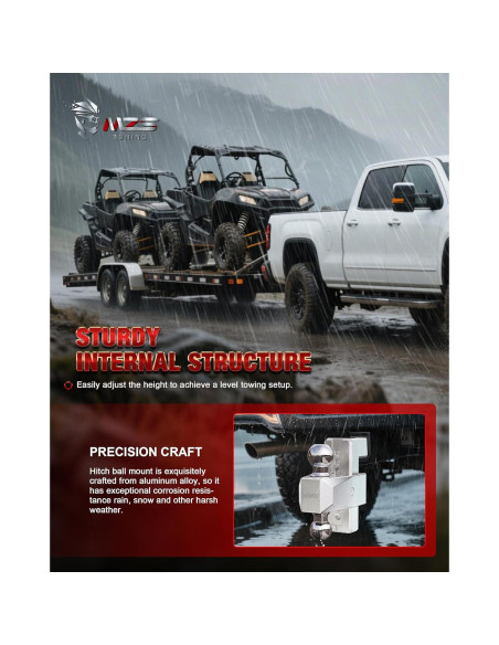 Enganche de Remolque Ajustable MZS de Aluminio 21,000 LBS