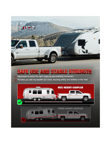 Enganche de Remolque Ajustable MZS de Aluminio 21,000 LBS