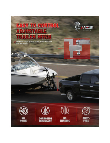 Enganche de Remolque Ajustable MZS de Aluminio 21,000 LBS