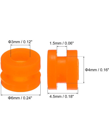 Bolas de Goma Antivibración MECCANIXITY 24 Piezas Naranja