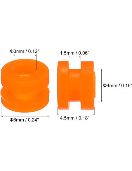 Bolas de Goma Antivibración MECCANIXITY 24 Piezas Naranja