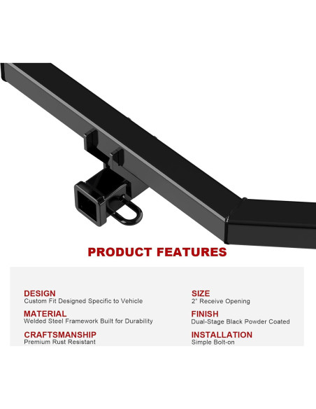 Receptor de enganche de remolque APS para Jeep Cherokee 2014-2018