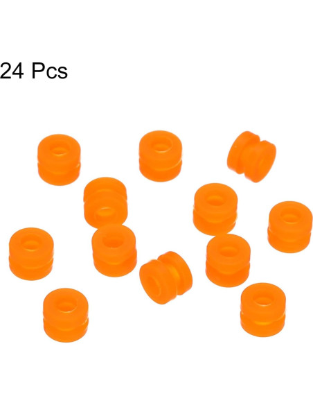 Bolas de Goma Antivibración MECCANIXITY 24 Piezas Naranja