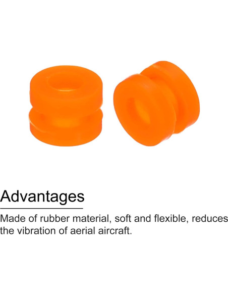 Bolas de Goma Antivibración MECCANIXITY 24 Piezas Naranja