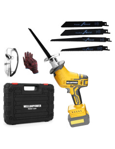 Sierra Recíproca Inalámbrica Wellanpower 20V 3500 SPM con 4 Cuchillas