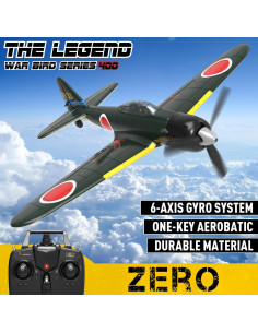 Avión RC RCSHOBBY Caza Zero 2.4GHz Estabilizador 6 Ejes 2