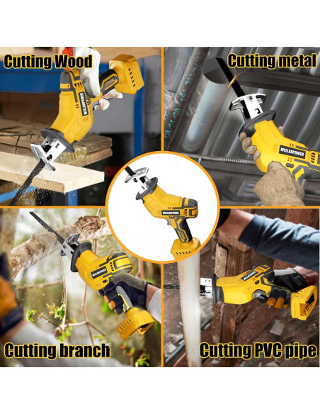 Sierra Recíproca Inalámbrica Wellanpower 20V 3500 SPM con 4 Cuchillas