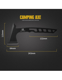 Hacha de Camping KHU 24.3 cm con Funda - Supervivencia y Caza 2