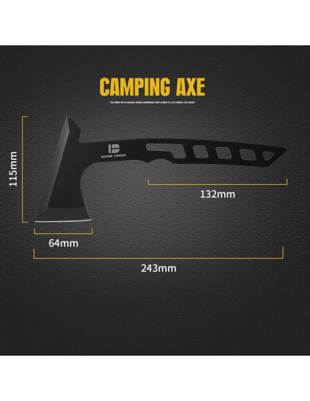 Hacha de Camping KHU 24.3 cm con Funda - Supervivencia y Caza