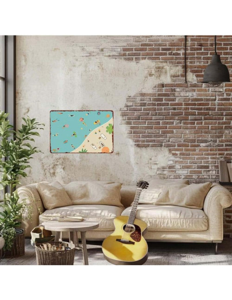 Cartel Decorativo de Aluminio ZXWLH 30x20cm Piscina Verano