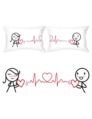 BoldLoft Fundas de Almohada para Parejas 50.8x76.2 cm Amor