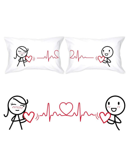 BoldLoft Fundas de Almohada para Parejas 50.8x76.2 cm Amor